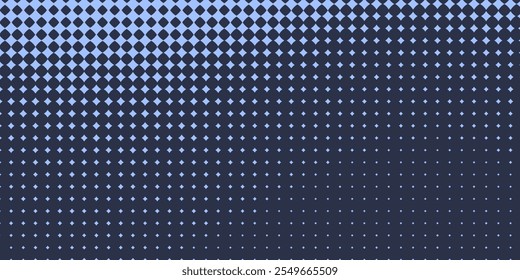 Stars Modern Halftone Geometry Pattern Vector Smooth Camber Border Blue Abstract Background. Checkered Faded Particles Curve Line Subtle Texture.