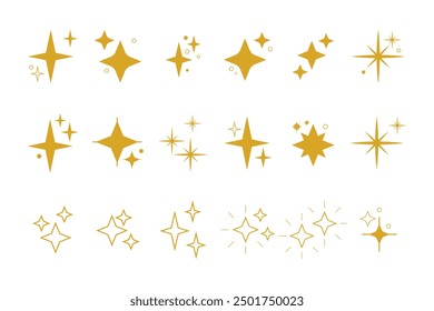 Stars in modern simple flat style