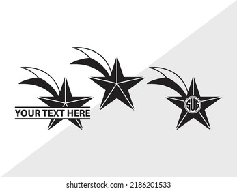 Stars Monogram SVG Printable Vector Illustration