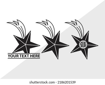 Stars Monogram SVG Printable Vector Illustration