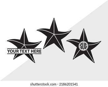 Stars Monogram SVG Printable Vector Illustration