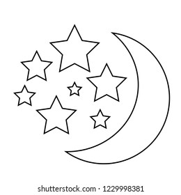 Stars and month. vector
