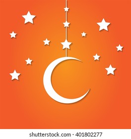 Stars and moon background 