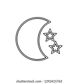 stars and moon icon. Element of Space for mobile concept and web apps icon. Thin line icon for website design and development, app development