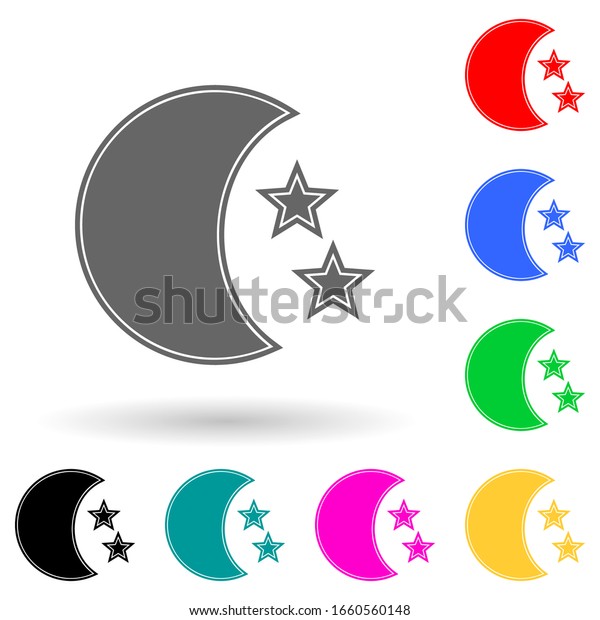 stars\
and moon multi color style icon. Simple glyph, flat vector of space\
icons for ui and ux, website or mobile\
application