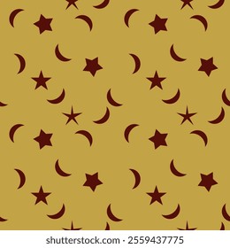 the stars and the moon on Holiday background. star and moon pattern. Vector illustration.