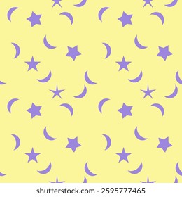 the stars and the moon on Holiday background. star and moon pattern. Vector illustration.