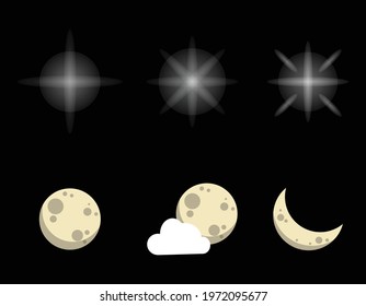 stars and moon vector design 