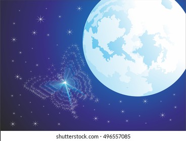 stars and the moon.vector illustration.