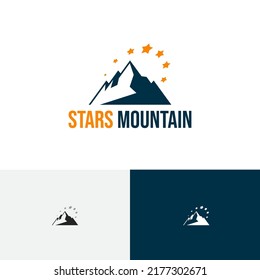 Stars Mountain Peak Summit Nature Explore Adventure Logo