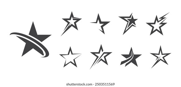 Ilustración de diseño negro de concepto de logotipo de Stars Move