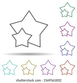 Stars multi color icon. Simple thin line, outline vector of stars icons for ui and ux, website or mobile application