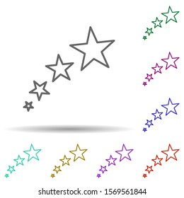 Stars multi color icon. Simple thin line, outline vector of stars icons for ui and ux, website or mobile application