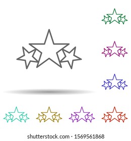 Stars multi color icon. Simple thin line, outline vector of stars icons for ui and ux, website or mobile application