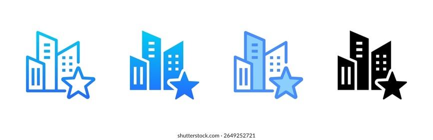 Conjunto de iconos de estilo múltiple de estrellas