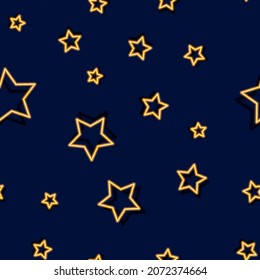 Las estrellas tienen un patrón sin fisuras. Fondo de figuras geométricas brillantes. Ilustración vectorial para diseño, papel envolvente, tela.