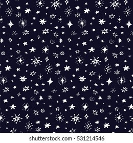 stars in night sky background, space vector pattern 