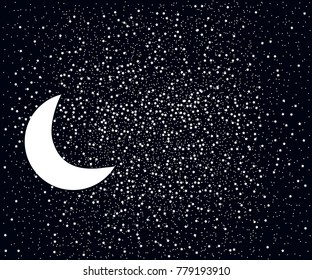 The stars in the night sky. Good night. Concept idea. Dreaming time. Vector illustration. Eps 8