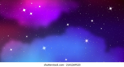 Stars. Night sky. Nebula and galaxies. Vector illustration.