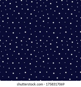 Stars, night sky seamless pattern. Vector illustration.