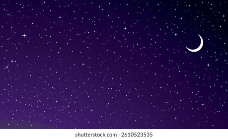 Stars in the night sky. Vector drawing