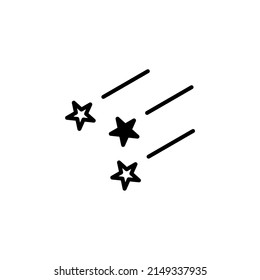 Stars, Night Solid Line Icon Vector Illustration Logo Template. Suitable For Many Purposes.