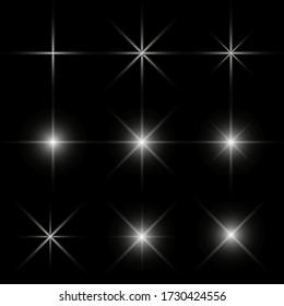 stars on a black background with light effects