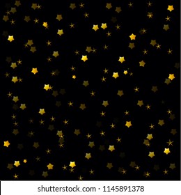 Stars on black background. Vector Illustration.
