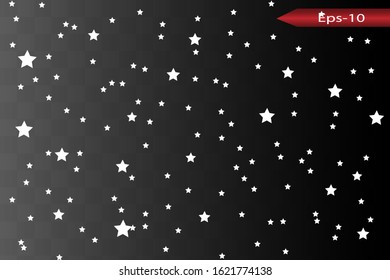 Stars on a black background. White star shooting with an elegant star.Meteoroid, comet, stars.