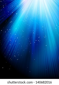 Stars on blue striped background. Festive pattern great for winter or christmas themes. EPS 10 vector file included