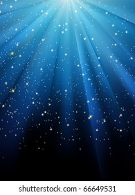 Stars on blue striped background. Festive pattern great for winter or christmas themes. EPS 8 vector file included