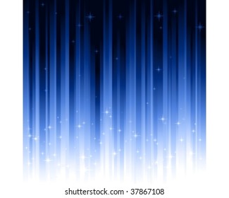 Estrellas en fondo vertical azul.  Bandas controladas por un gradiente lineal. Uso de 10 colores globales. Se puede enrollar horizontalmente a un tamaño personalizado.