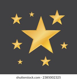 Stars on a dark background. shiny golden stars. sparkling lights. Vector illustration