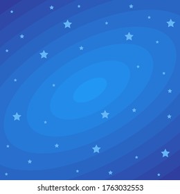 Stars on dark blue cosmic backdrop. Vector flat illustrations. Beautiful pattern cosmic space with stars on night starry sky. Decorative endless texture.