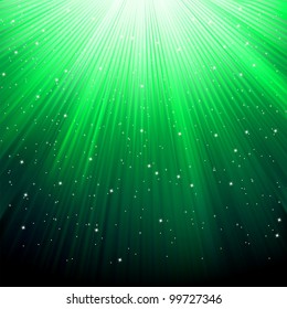 Stars on green striped background. Festive pattern great for winter or christmas themes. EPS 8 vector file included