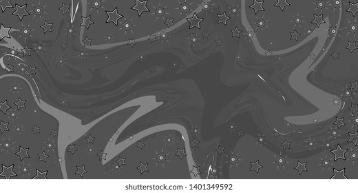 Stars on the marble texture. Stars. Scattered stars. Winding texture. Abstract background. Marble texture Background for greeting card and banner. Vector graphics
