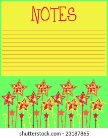 Stars on Note Pad