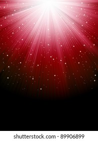 Stars on red striped background. Festive pattern great for winter or christmas themes. EPS 8 vector file included