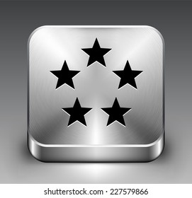 Stars on Silver Square Button