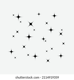 Stars on sky isolated flat design vector illustration on white background.