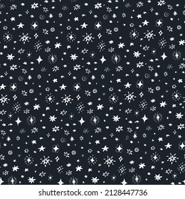 stars on the sky vector seamless pattern 
