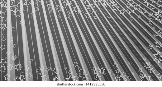 Stars. Stars on a striped background. Scattered stars. Asterisks on an abstract background. Flyer Background for greeting card. Banner. Vector graphics