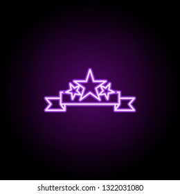 stars on the tape line icon. Elements of Stars in neon style icons. Simple icon for websites, web design, mobile app, info graphics