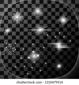 Stars on transparent background in vector