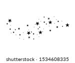 Stars on a white background. Black star shooting with an elegant star.Meteoroid, comet, asteroid, stars.