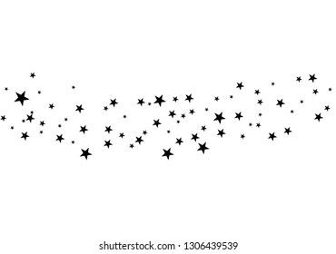 Stars on a white background. Black star shooting with an elegant star.Meteoroid, comet, asteroid