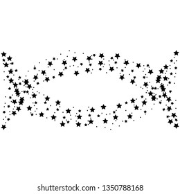 Stars on a white background. Black star shooting with an elegant star.Meteoroid, comet, asteroid, stars.