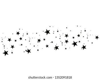 Stars on a white background. Black star shooting with an elegant star.Meteoroid, comet, asteroid, stars.