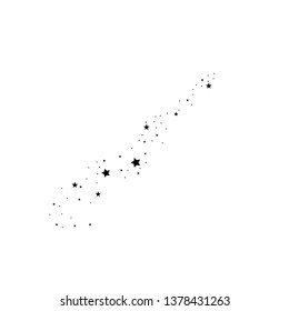 Stars on a white background. Black star shooting with an elegant star. Meteoroid, comet, stars. Vector illustration eps 10.