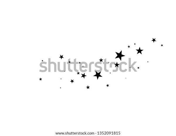 Stars on a white\
background. Black star shooting with an elegant star.Meteoroid,\
comet, asteroid, stars.